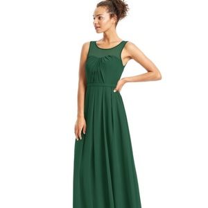Azazie dark green floor length dress